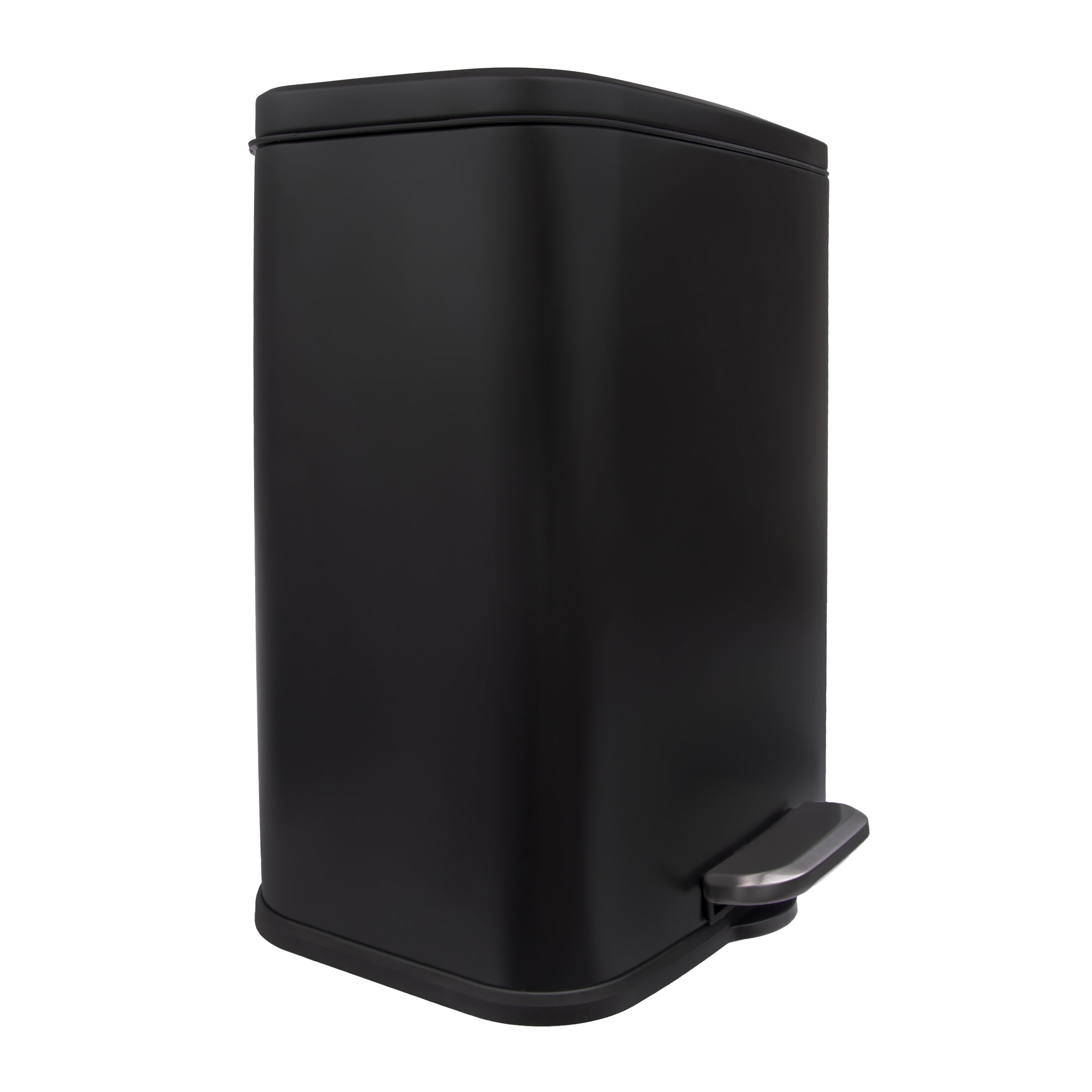 QUVIO Prullenbak 13 L - Rechthoekig afgerond - Metaal - Zwart