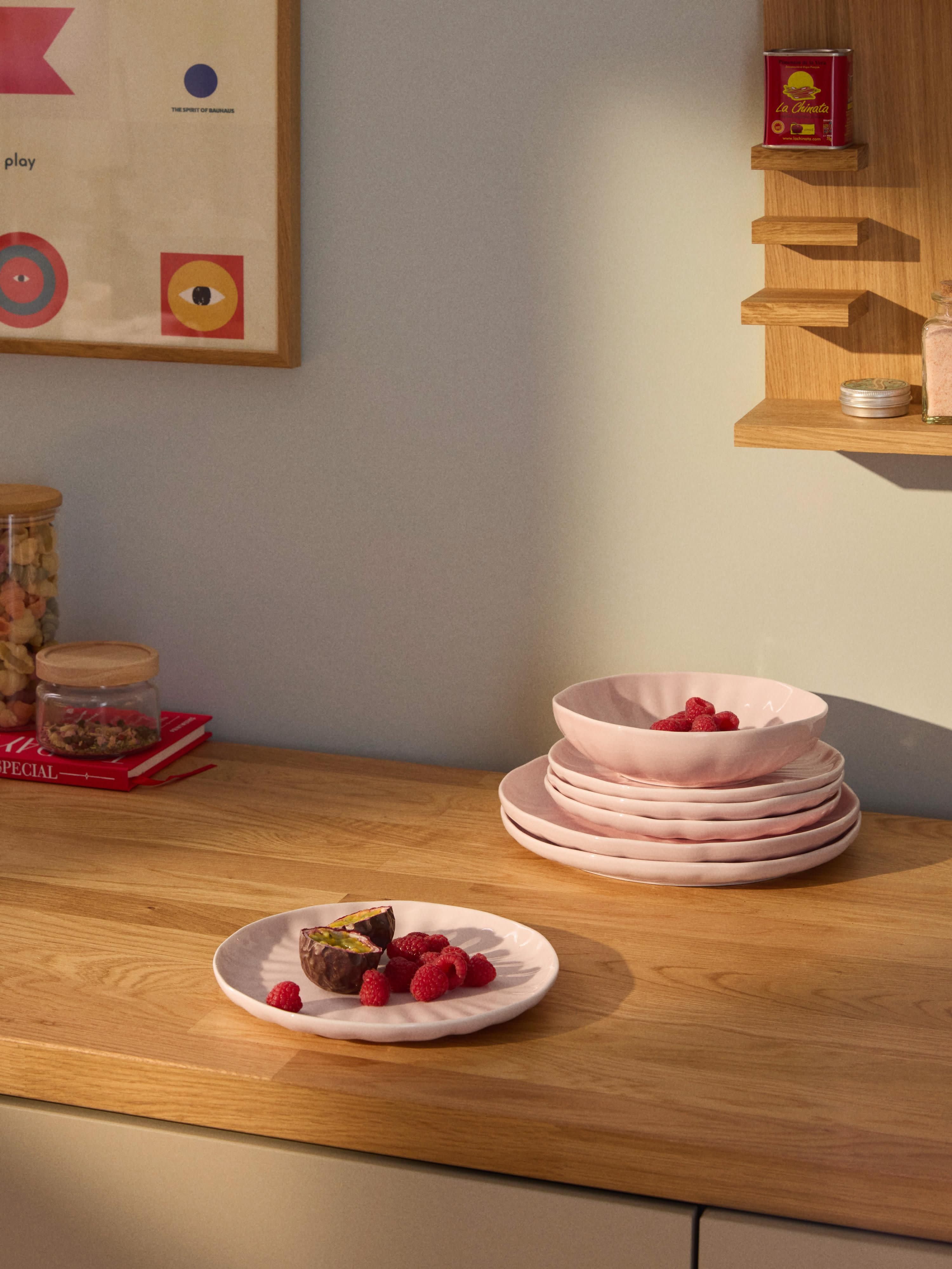 Porzellan-Suppenteller Sali mit Relief, 4er-Set