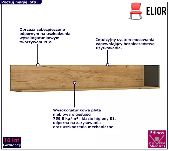Minimalistyczna półka ścienna - Rinix