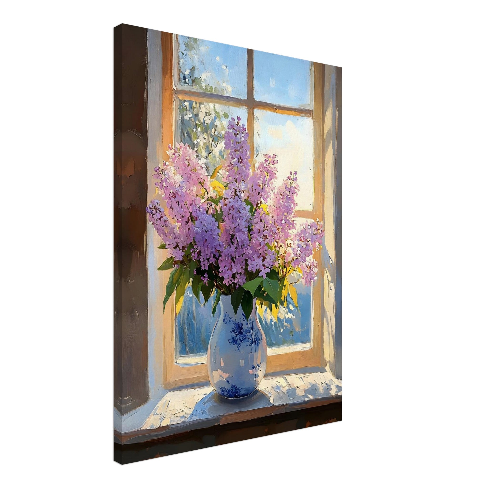 Artfulprints Canvas Golden hour blossoms canvas - 50x70 cm - Paars