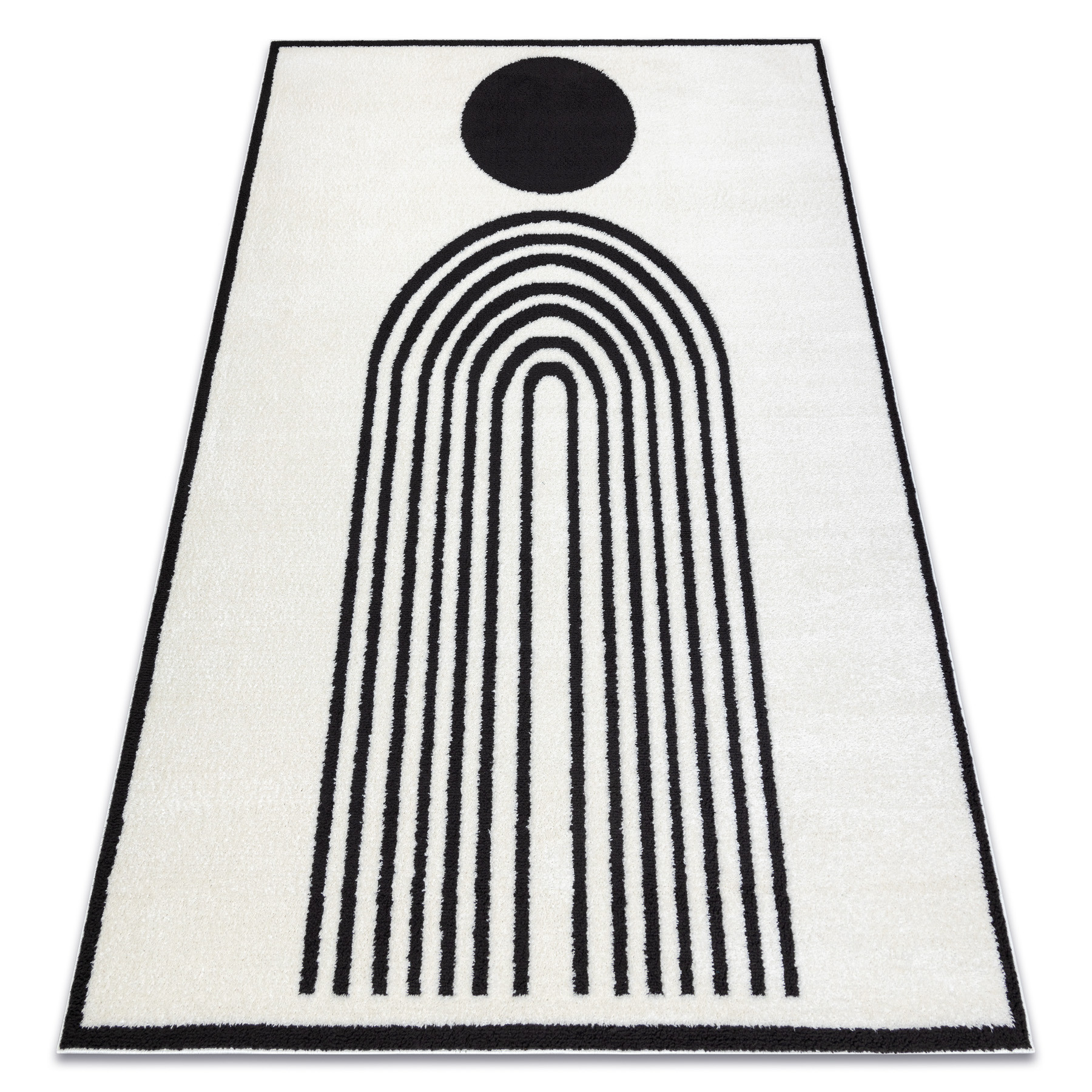 Dywan MODE 8597 geometryczny krem / czarny 80x150 cm