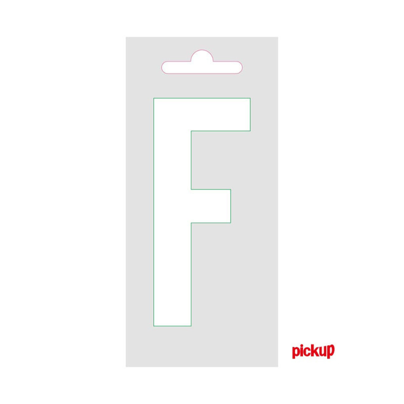 Lettre F adhésive blanche 9 cm PICKUP