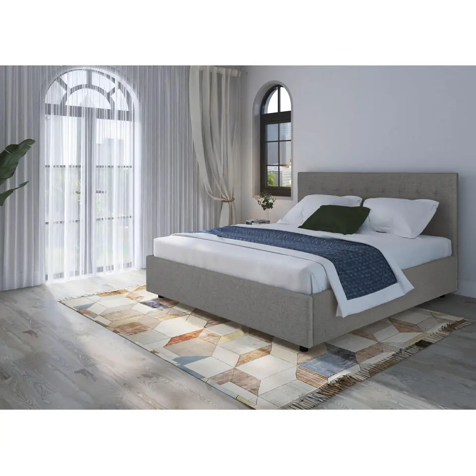 Hamar - Bed 180x200 cm in grijze stof