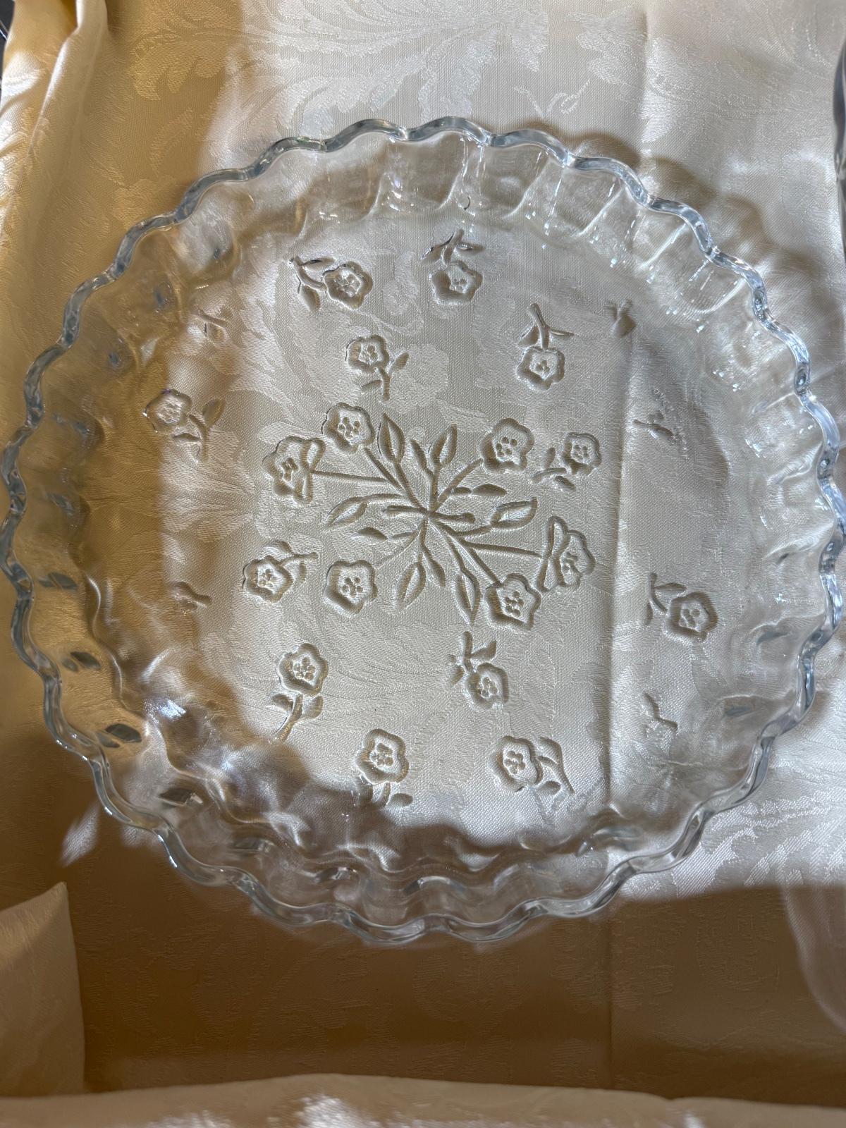 Vintage Anchor Hocking Savannah Floral Glass Bakeware Set Cottagecore 3 Piece
