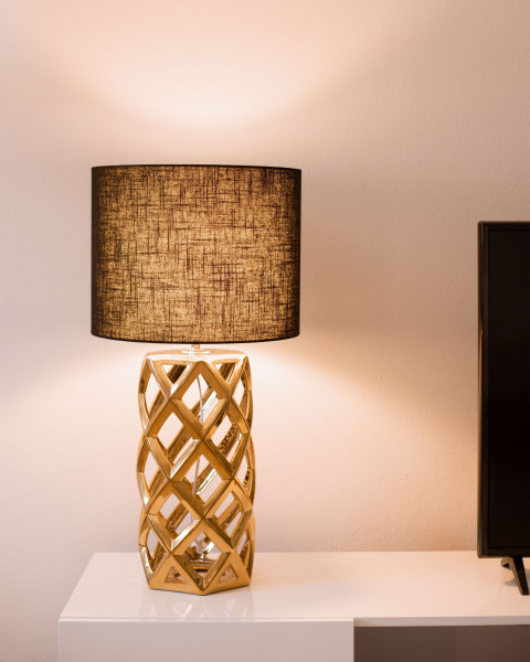 Lampa stołowa złota ceramiczna 71 cm