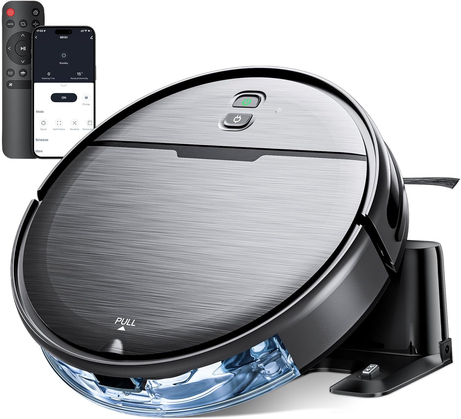 Robot Vacuum and Mop Combo, 2 in 1 Robotic Vacuums Cleaner with WiFi/App, Robot Vacuum with Water Tank, Strong Suction, Schedule, Self-Charging, Quiet, for Hard Floor, Pet Hair, Low Pile Carpet