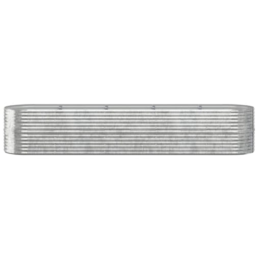 NNEVL Garden Planter Powder-coated Steel 368x80x68 cm Silver