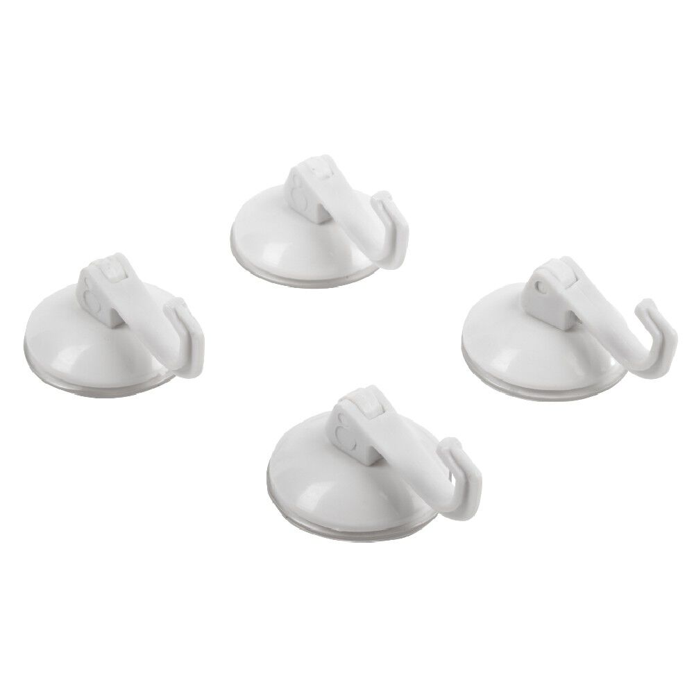 Crochet ventouse x4 blanc plastique