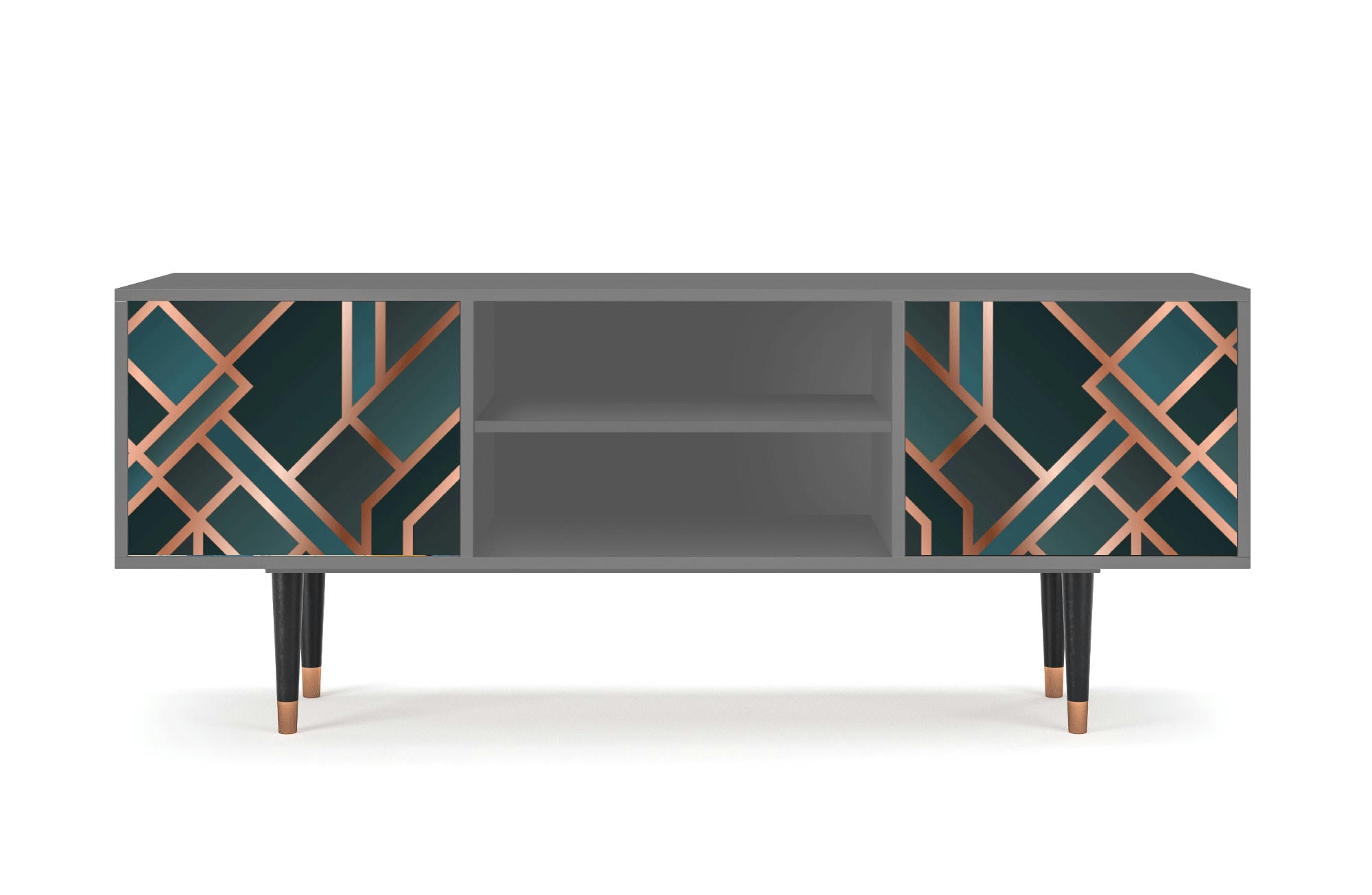 BRONZE CROSSROAD - Meuble TV  bleu-vert 2 portes L 170 cm