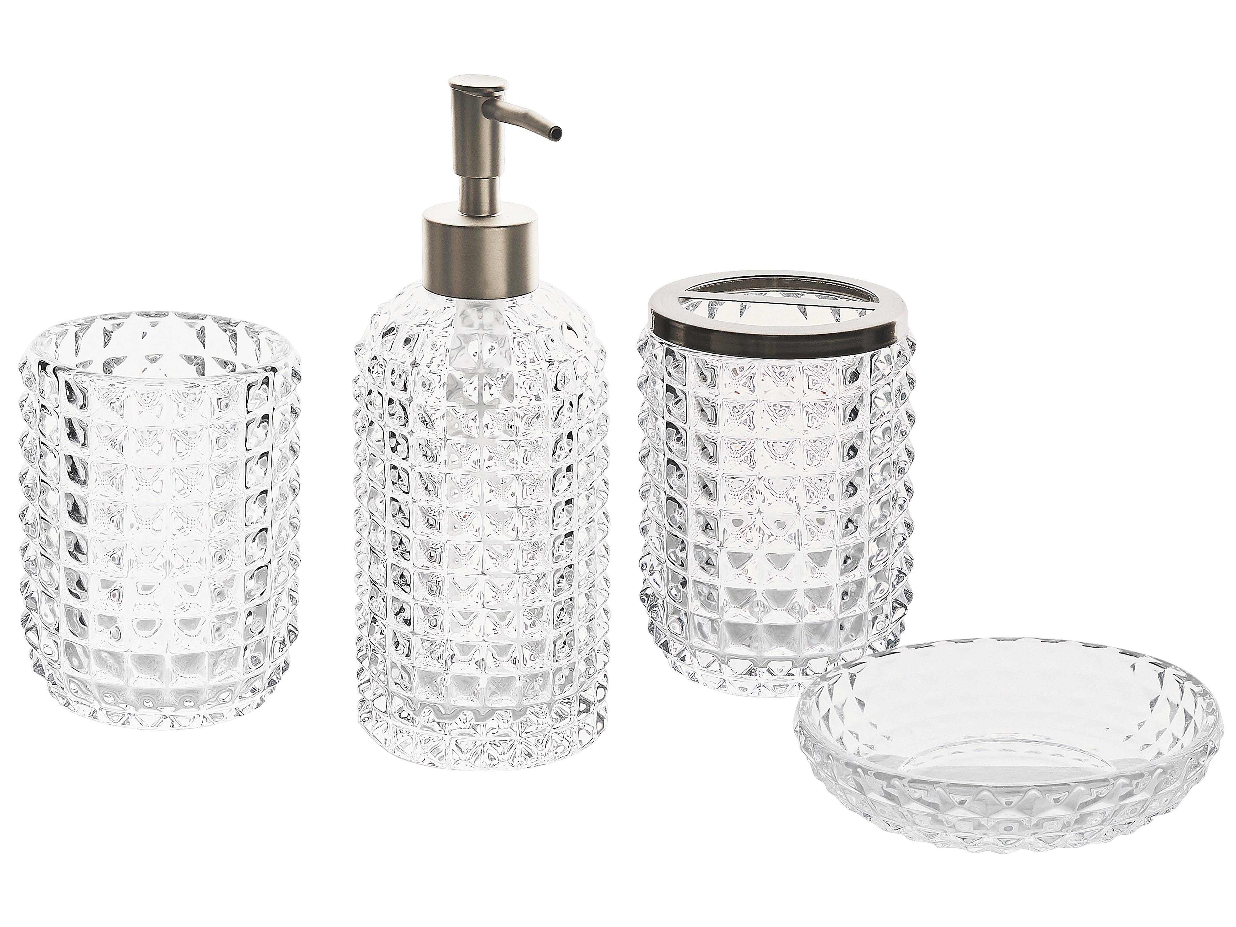 4-Piece Bathroom Accessories Set TAPIA Glass Transparent