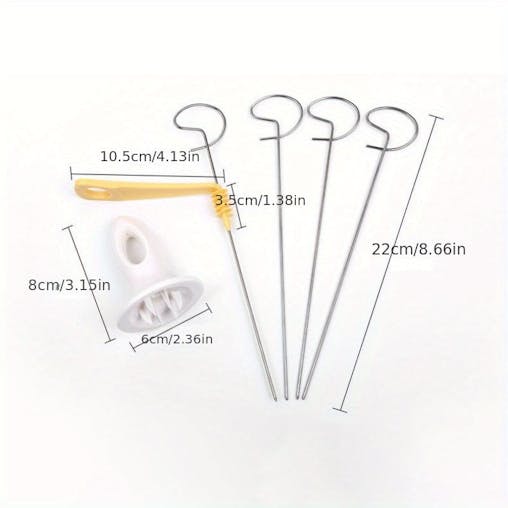 NNETM 6pcs Camping Potato Barbecue Skewers Slicer Tool