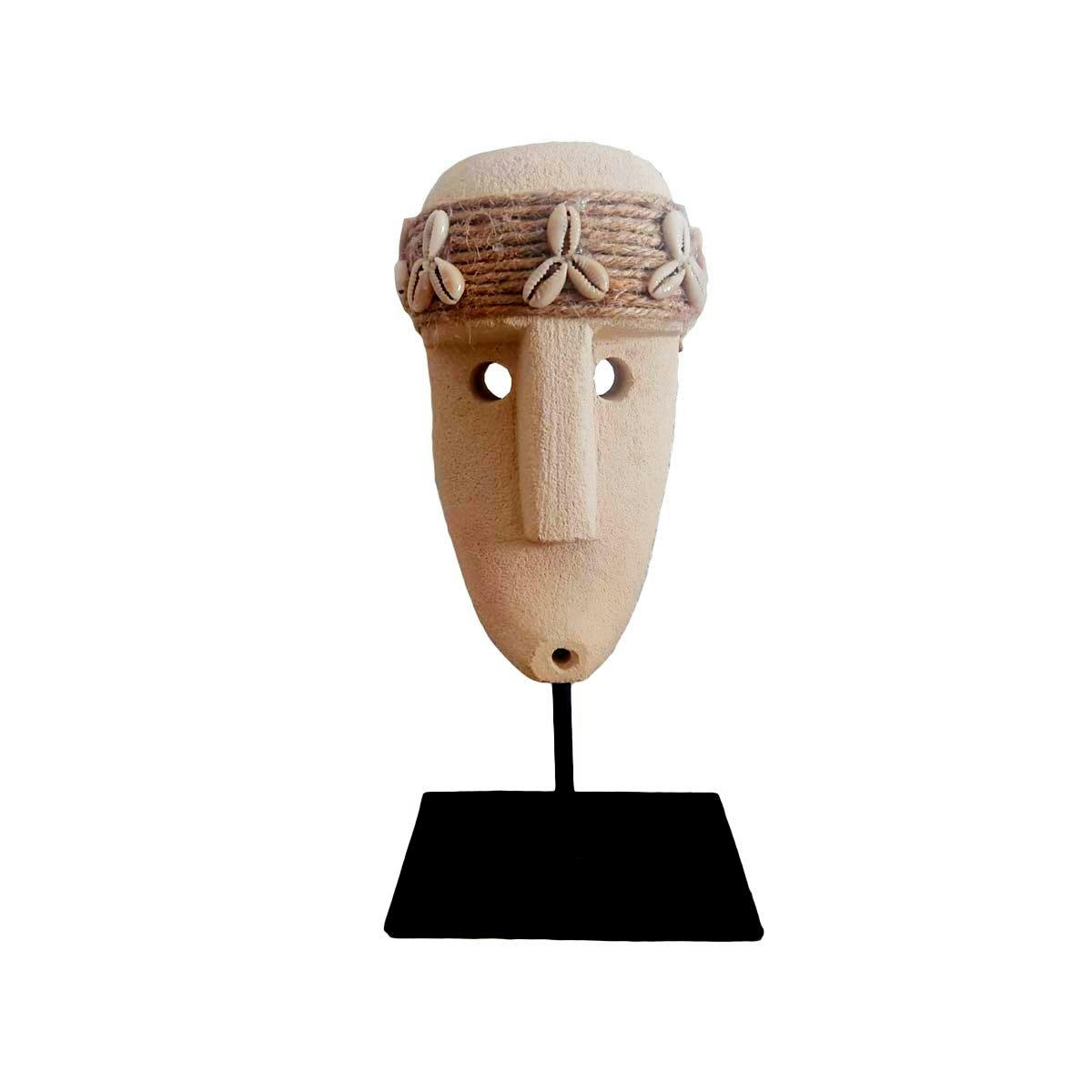 SUMBA - Statue en grès, beige sable H21 cm