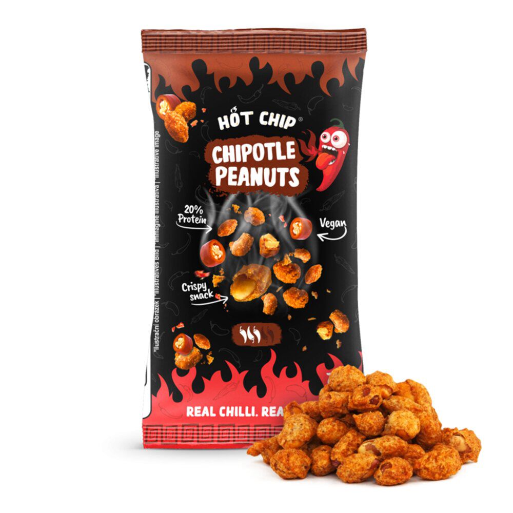Cacahuètes piquantes Hot Chip crispy épicées saveur piment chipotle 70gr