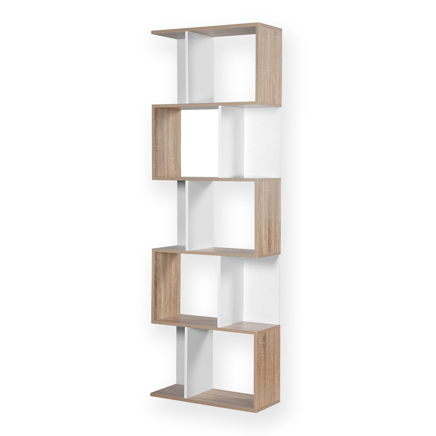 Calicosy - Boekenkast H180 cm - Hout en wit decor