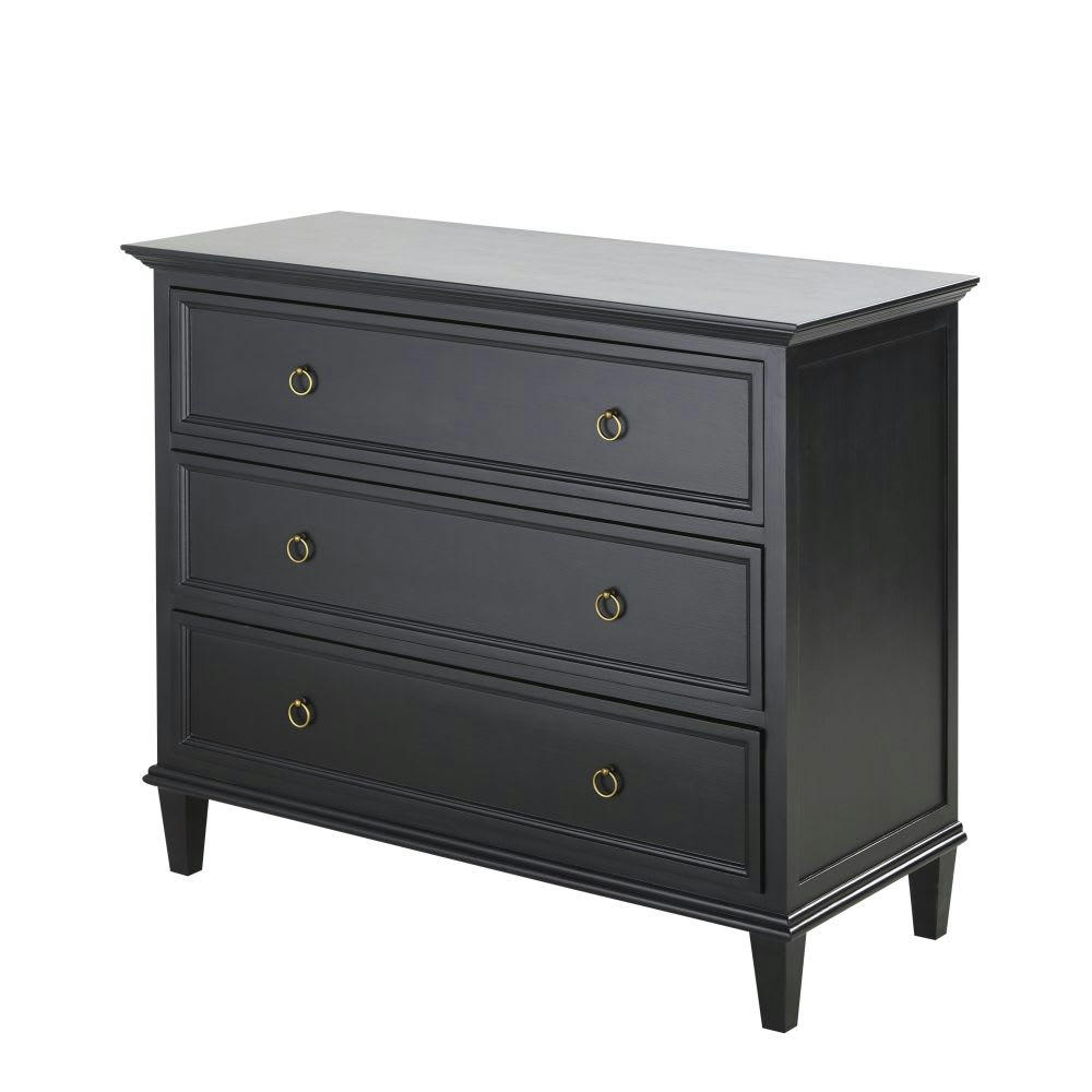 Cambronne - Commode 3 tiroirs noire L100