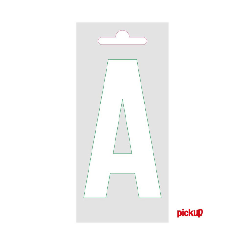 Lettre A adhésive blanche 9 cm PICKUP