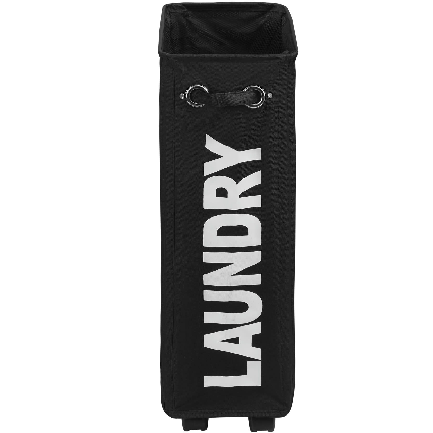 - Panier à linge avec faible largeur monté sur 4 roulettes avec 2 freins