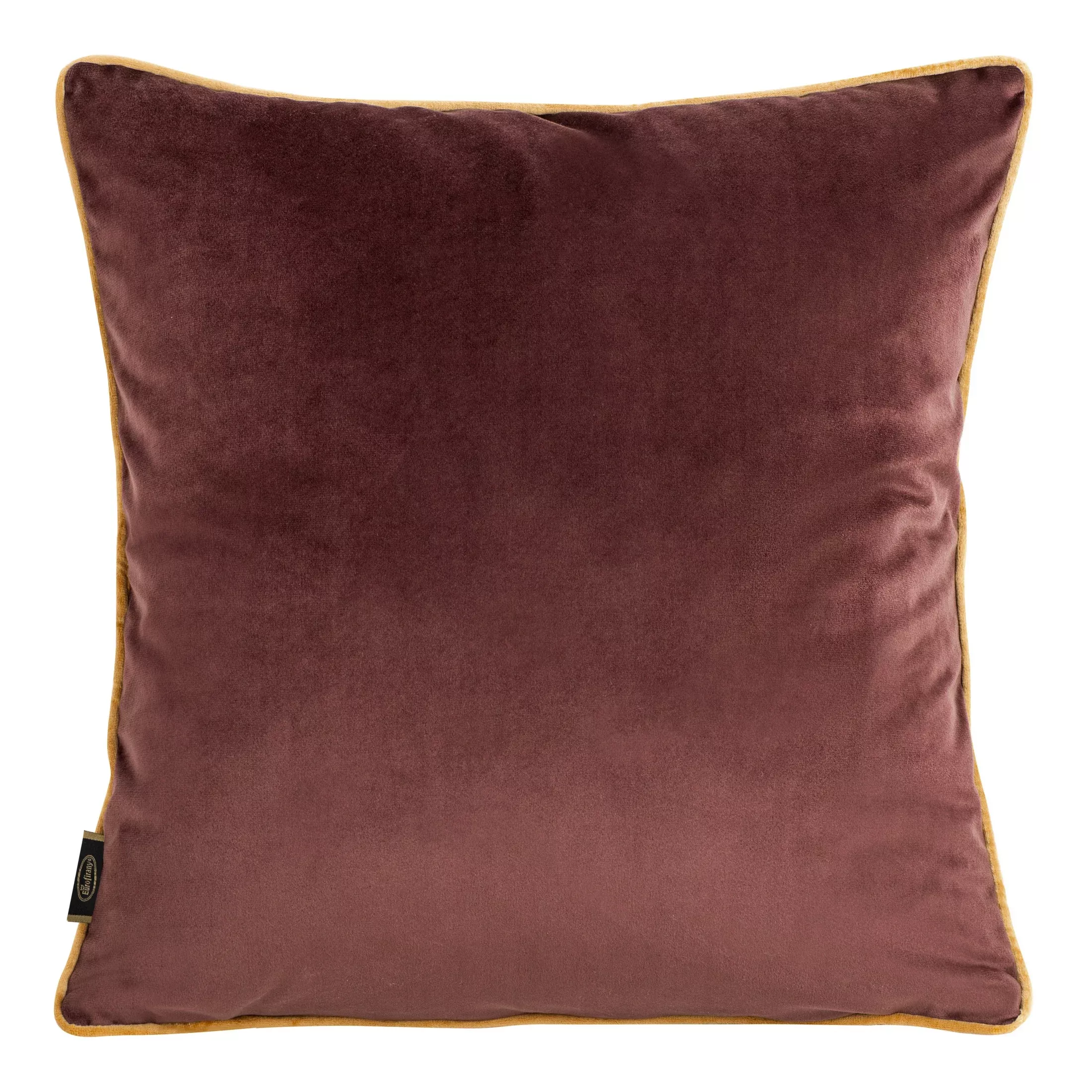 Poszewka na poduszkę 45x45 cm welwetowa, bordowa z kontrastującą wypustką VELVET 56 Eurofirany Premium