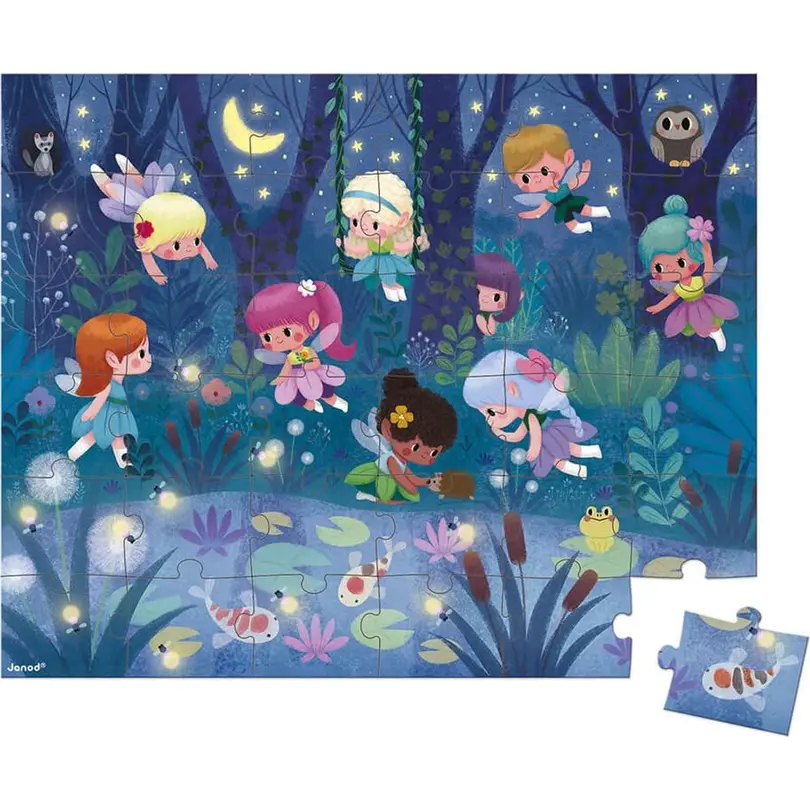 Puzzle 36-teilig Feen und Wasserlilien