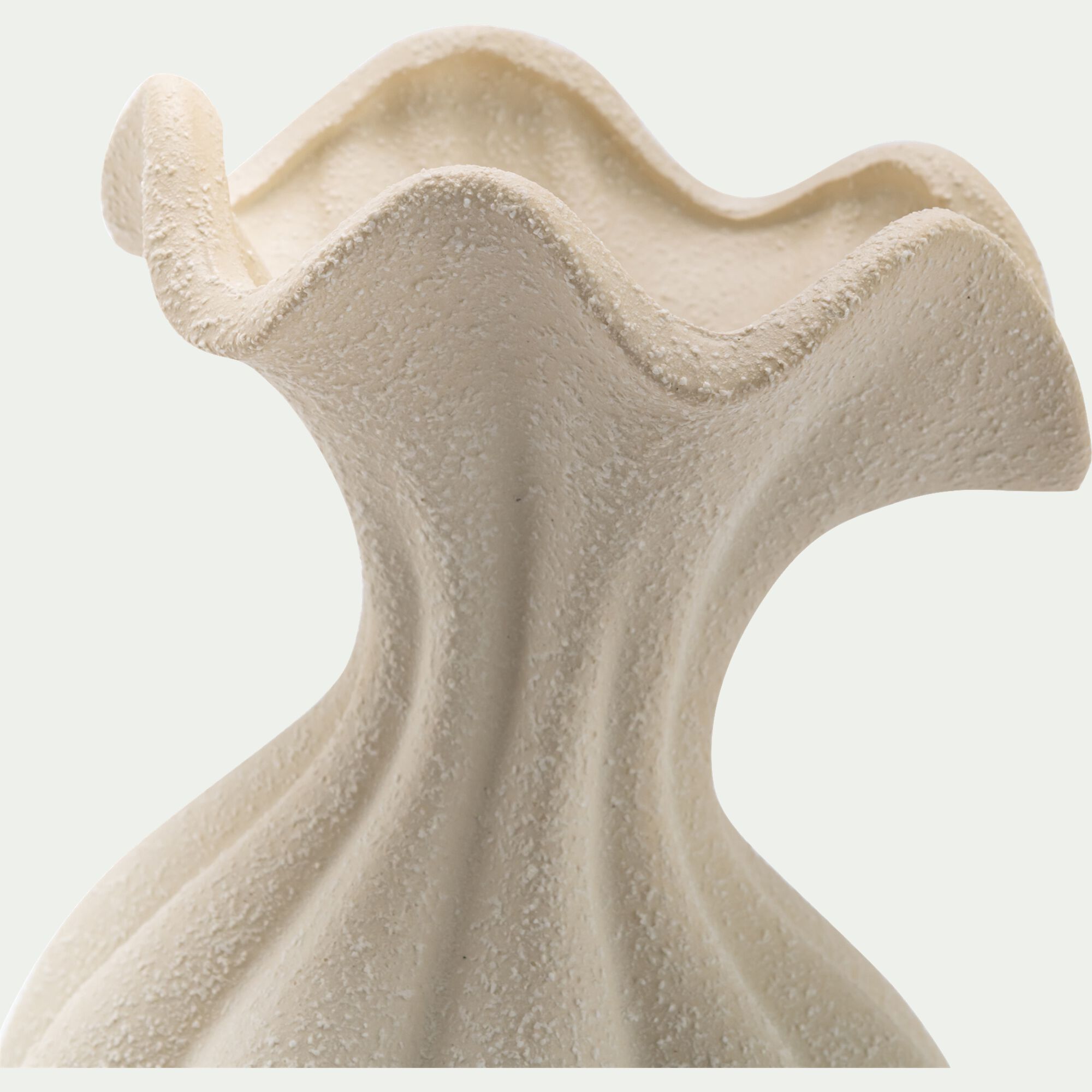 GARDANNE - Vase boule en grès H26,5cm - blanc