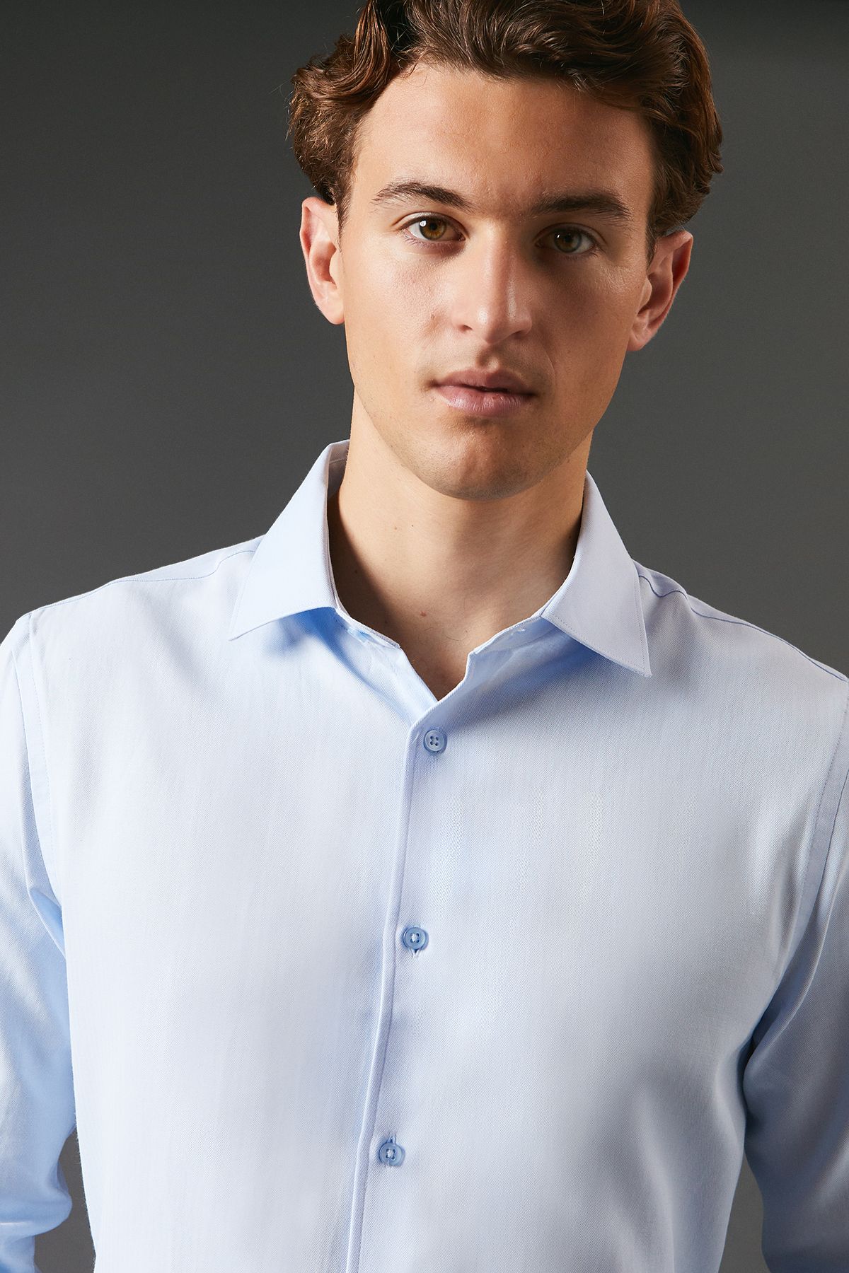 Burton Slim Fit Long Sleeve Herringbone Shirt