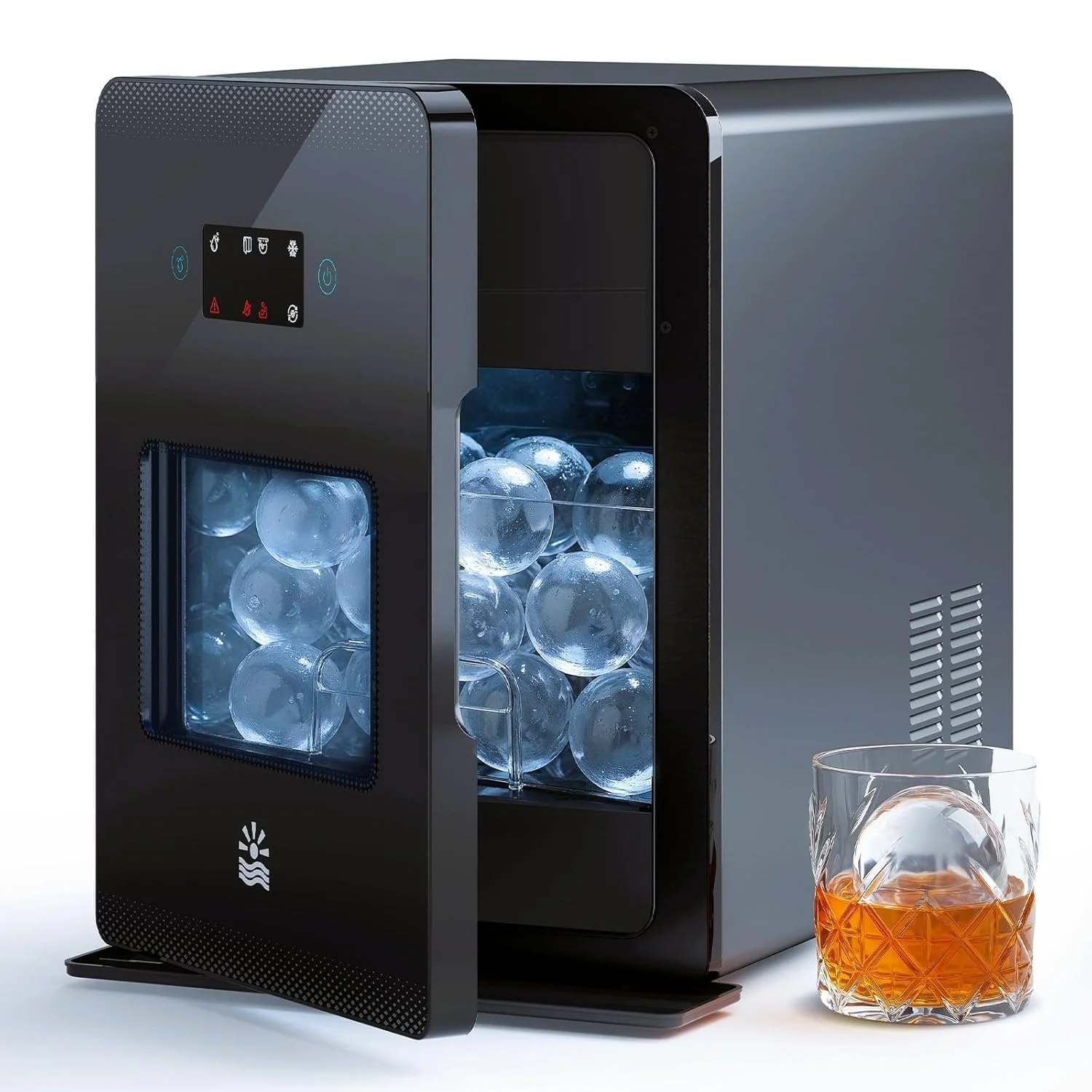 Clear Ice Ball Maker 2 4 Spheres 144/Day LCD Self-Cleaning