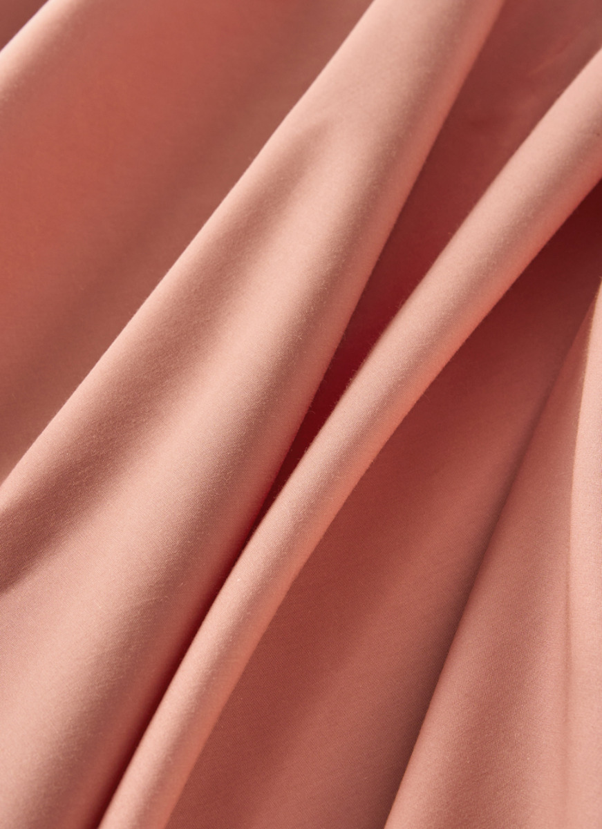 DRAP PLAT UNI EN PERCALE DE COTON CORAIL