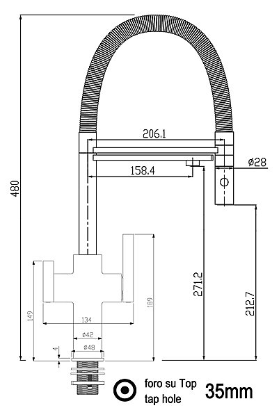 Mitigeur de cuisine 3 Voies Chromé Robinet Bec Chromé Orientable Et Douchette 2 Jets Détachable - Chrome