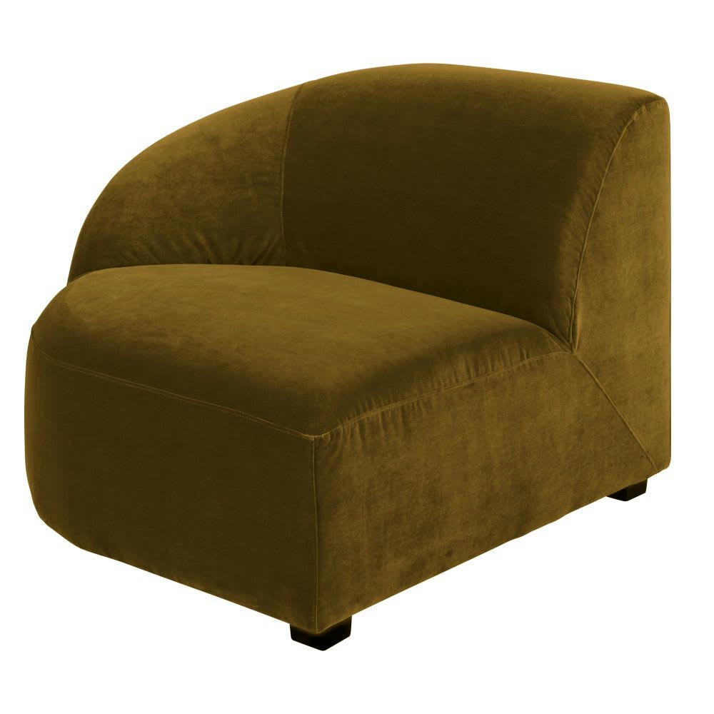 Virgile - Accoudoir gauche pour canapé modulable en velours coloris bronze