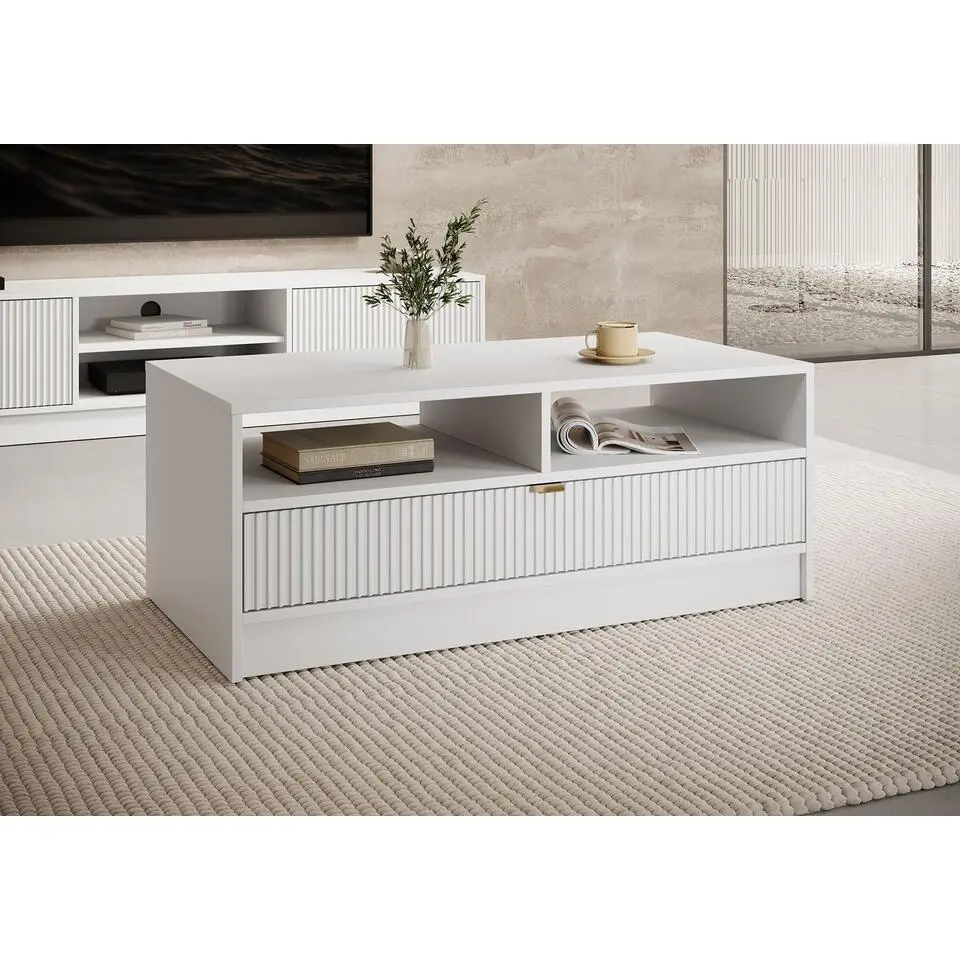 Meubella - Salontafel Tavares - Wit - 100 cm