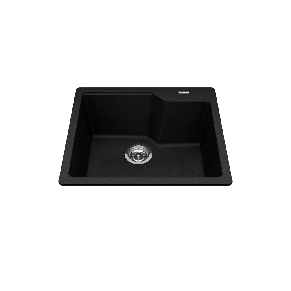 Kindred Urban Drop In Granite Single Bowl Kitchen Sink, 22.06-in x 19.69-in x 9.06-in. Onyx