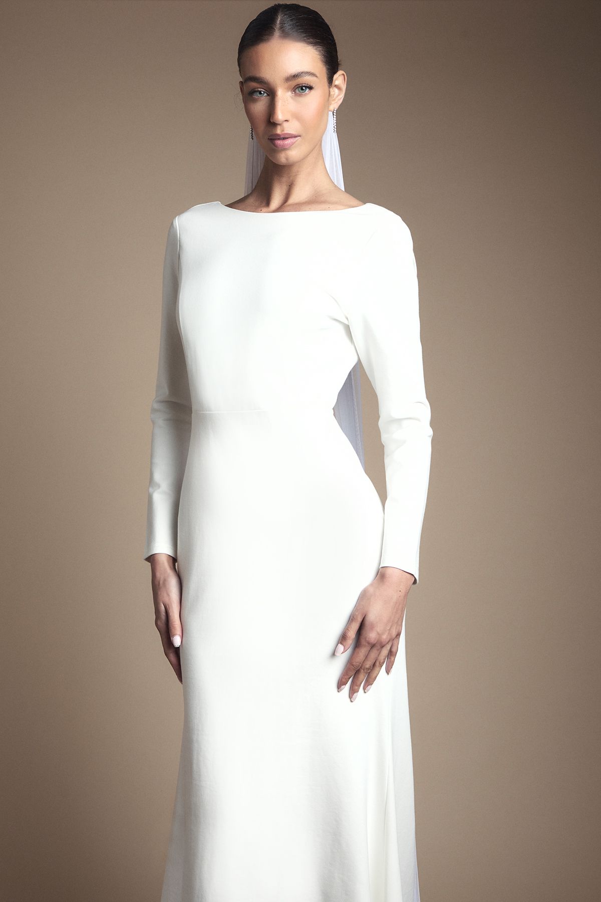 Coast Coast Honoured Slash Neck Puddle Wedding Dress