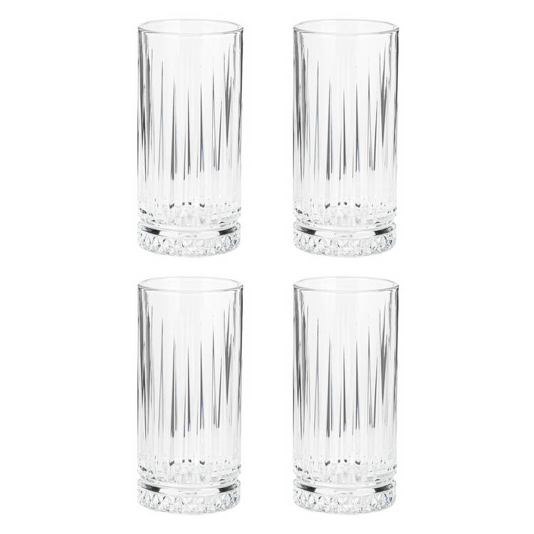 Habitat Pressed Set of 4 Hi Ball Glasses