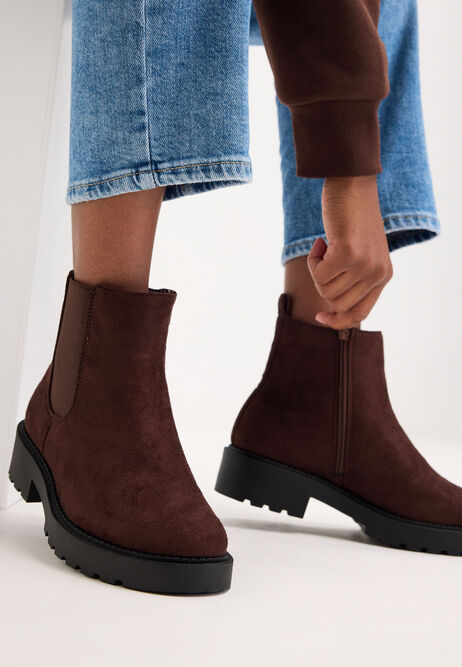 Womens Brown Chelsea Ankle Boots