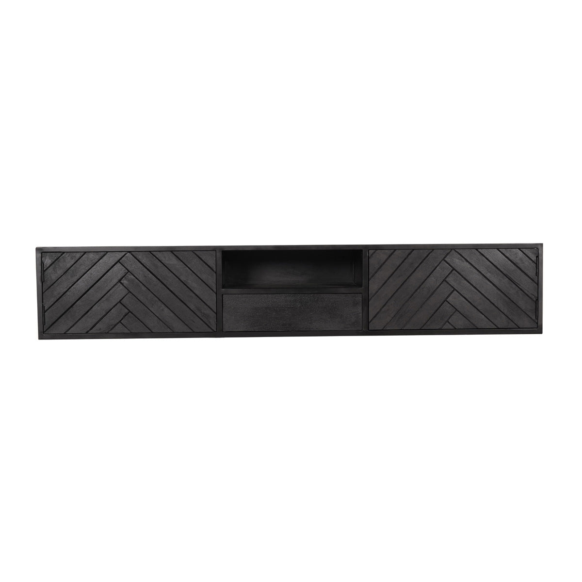 StarFurn Zwevend Tv-meubel New York - Zwart Hout - 180x35x33cm