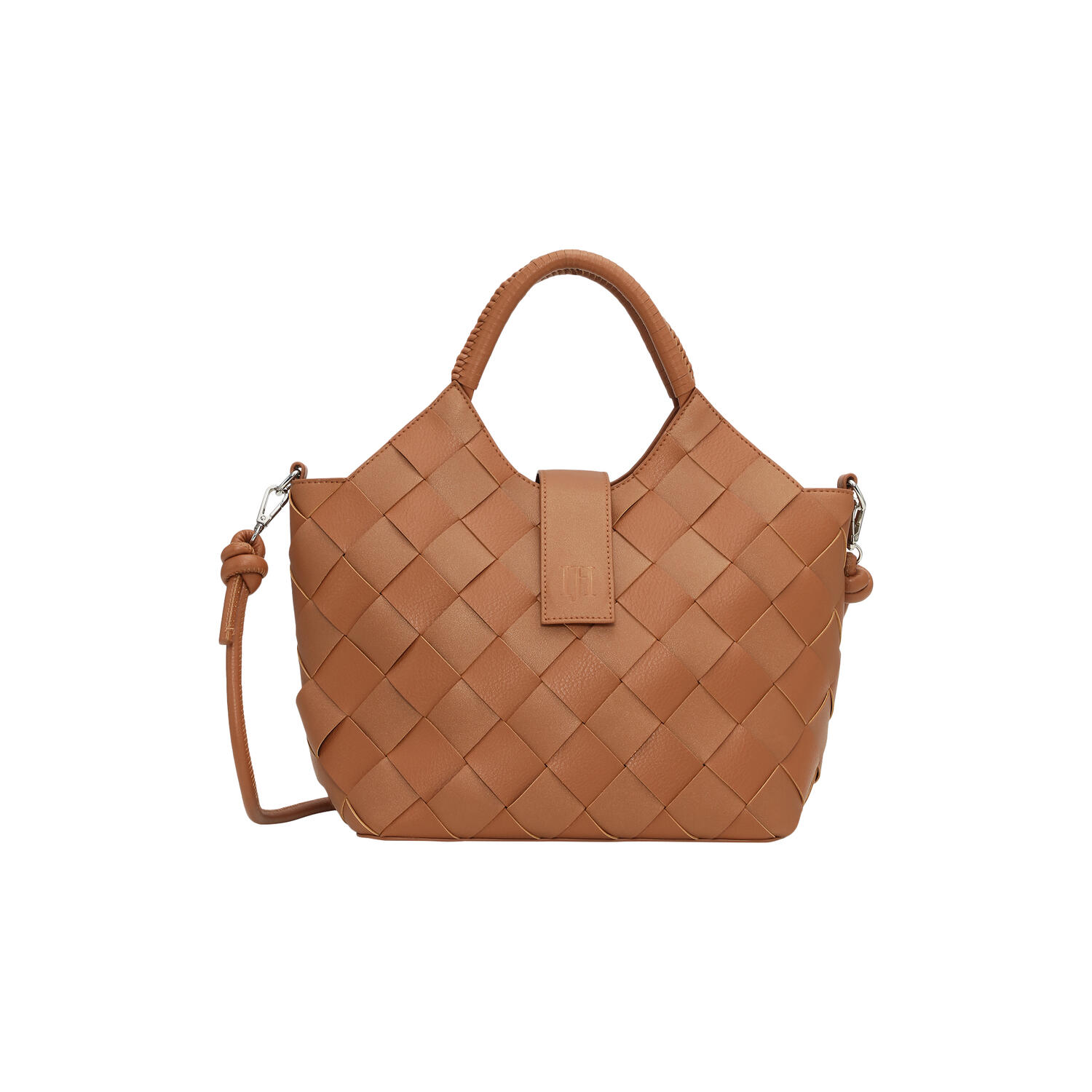 Braided Handbag, cognac