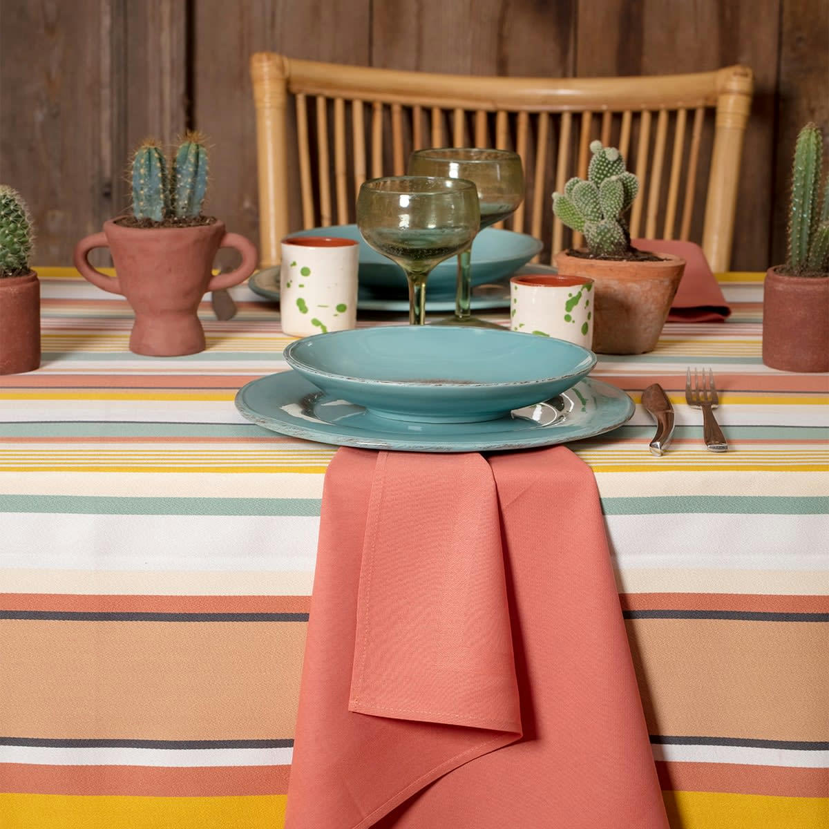 ENEA - Serviette de table coton Terracotta 45x45 cm