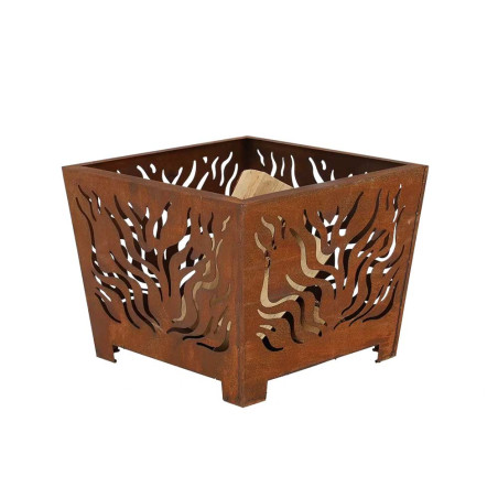 Braséro carré en acier corten - Esschert
