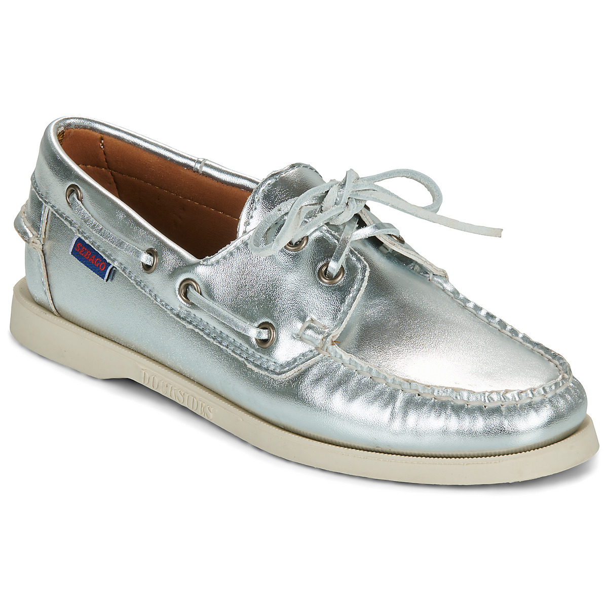 Sebago - DOCKSIDES PORTLAND MET WOMAN - Silver