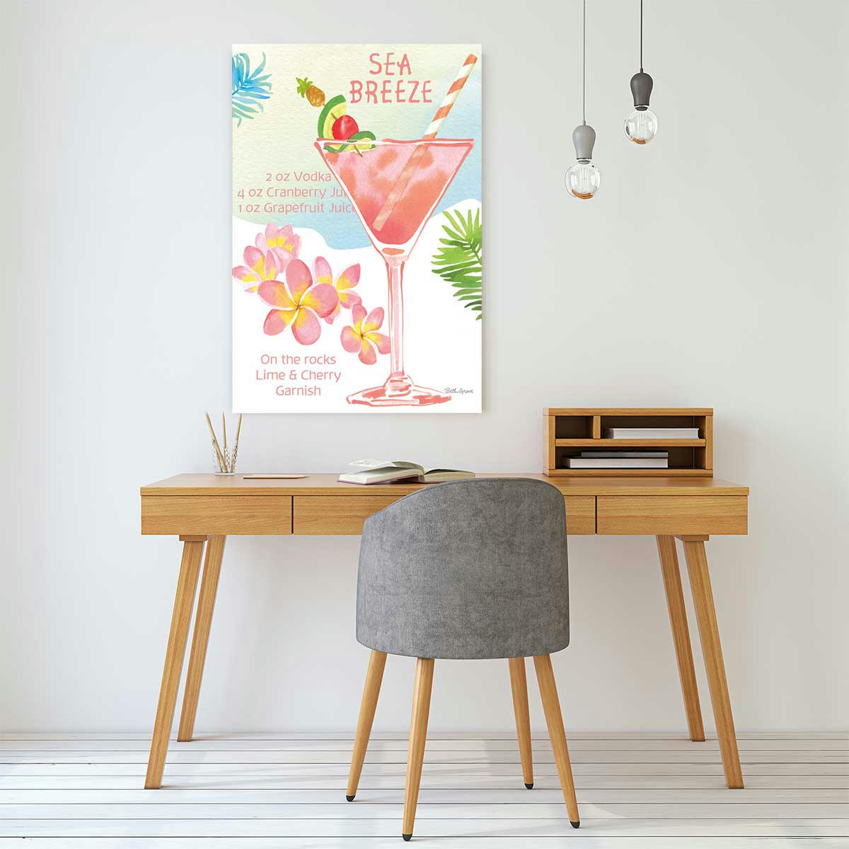 - Tableau Sea breeze en aquarelle imprimé sur toile 60x90cm