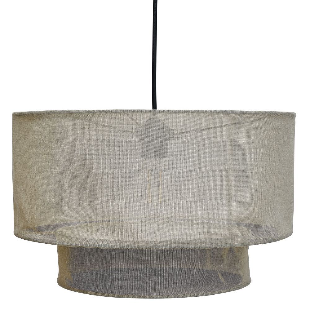 Suspension avec abat-jour en lin beige Ø40 cm