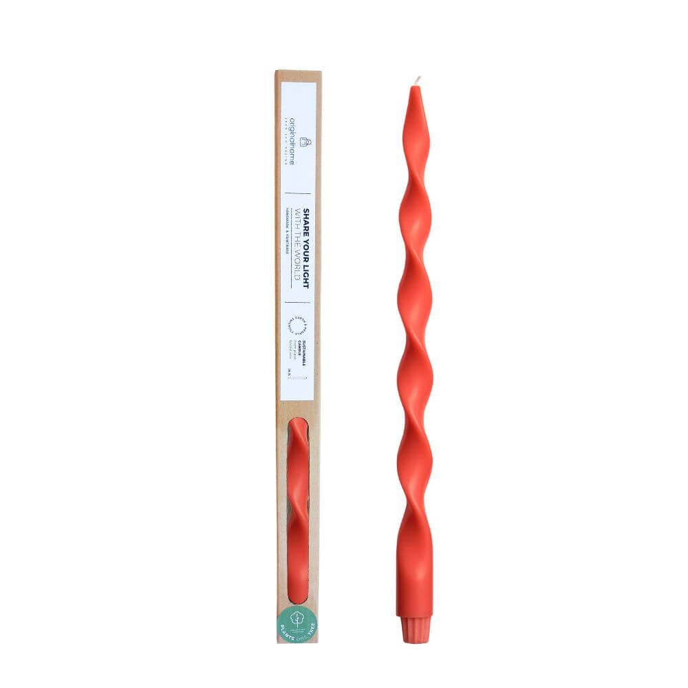 Originalhome spiraalkaars 40 cm - rood