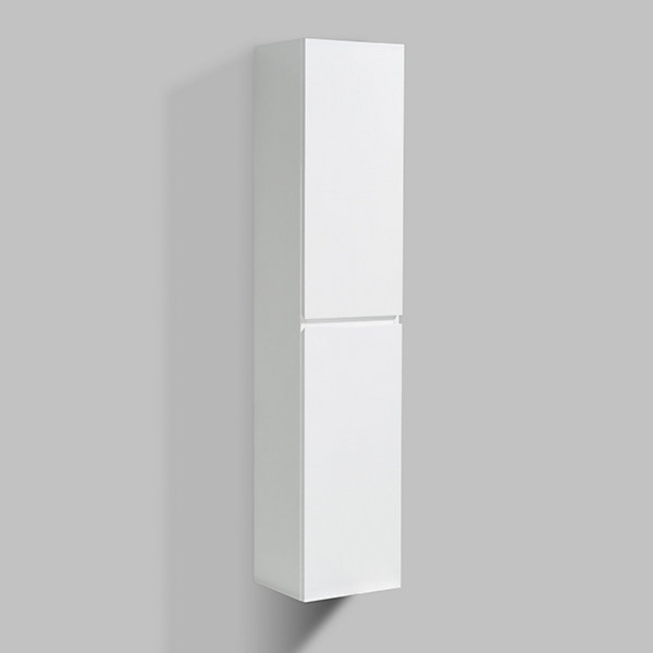 Meuble Colonne Armoire à droite 50x28,8x88cm - ALICE Blanc brillant, Avec armoire à droite