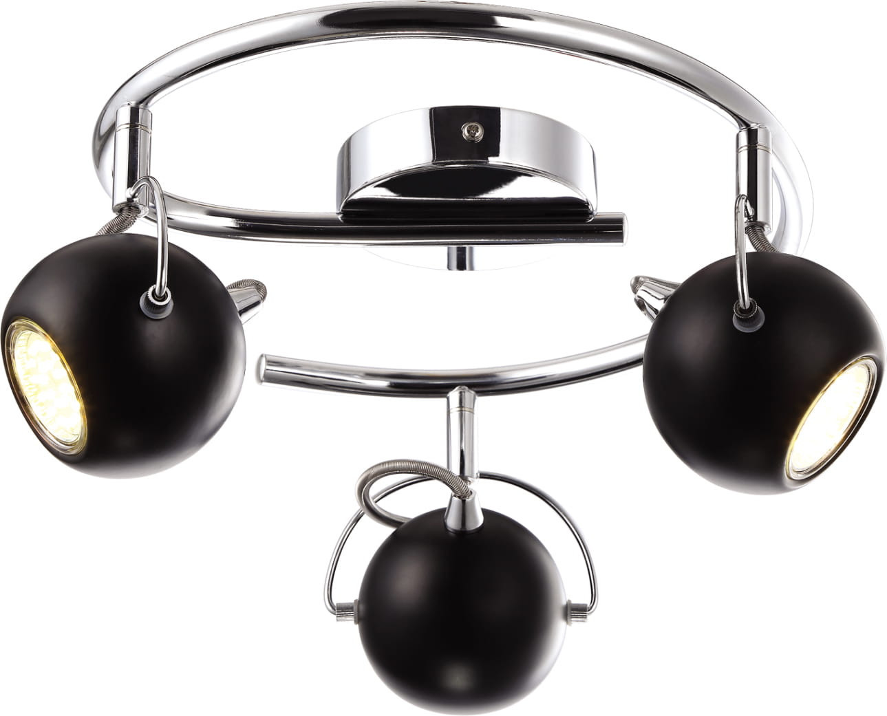 Lampa sufitowa czarna-chromowana SALVA 3xGU10x3W wym: 17x36x36 cm Kaja