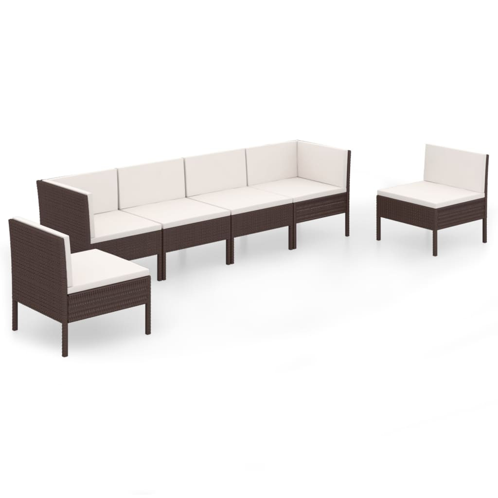 Zestaw wypoczynkowy do ogrodu Brąz Technorattan 2x narożna   4x sofa