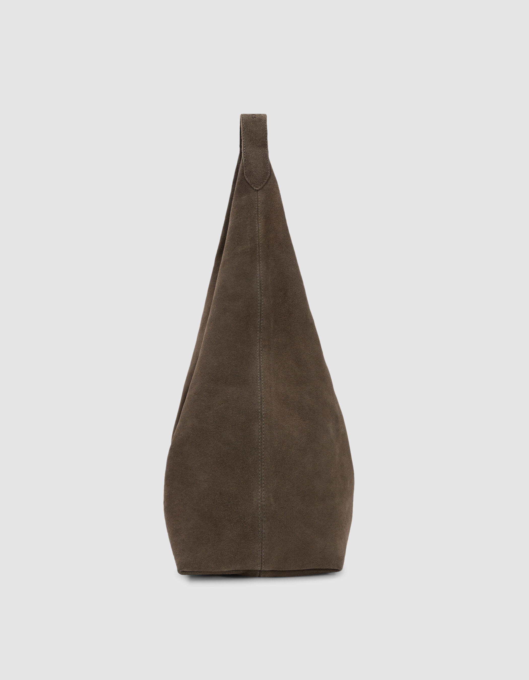 Sac Hobo kaki cuir velours