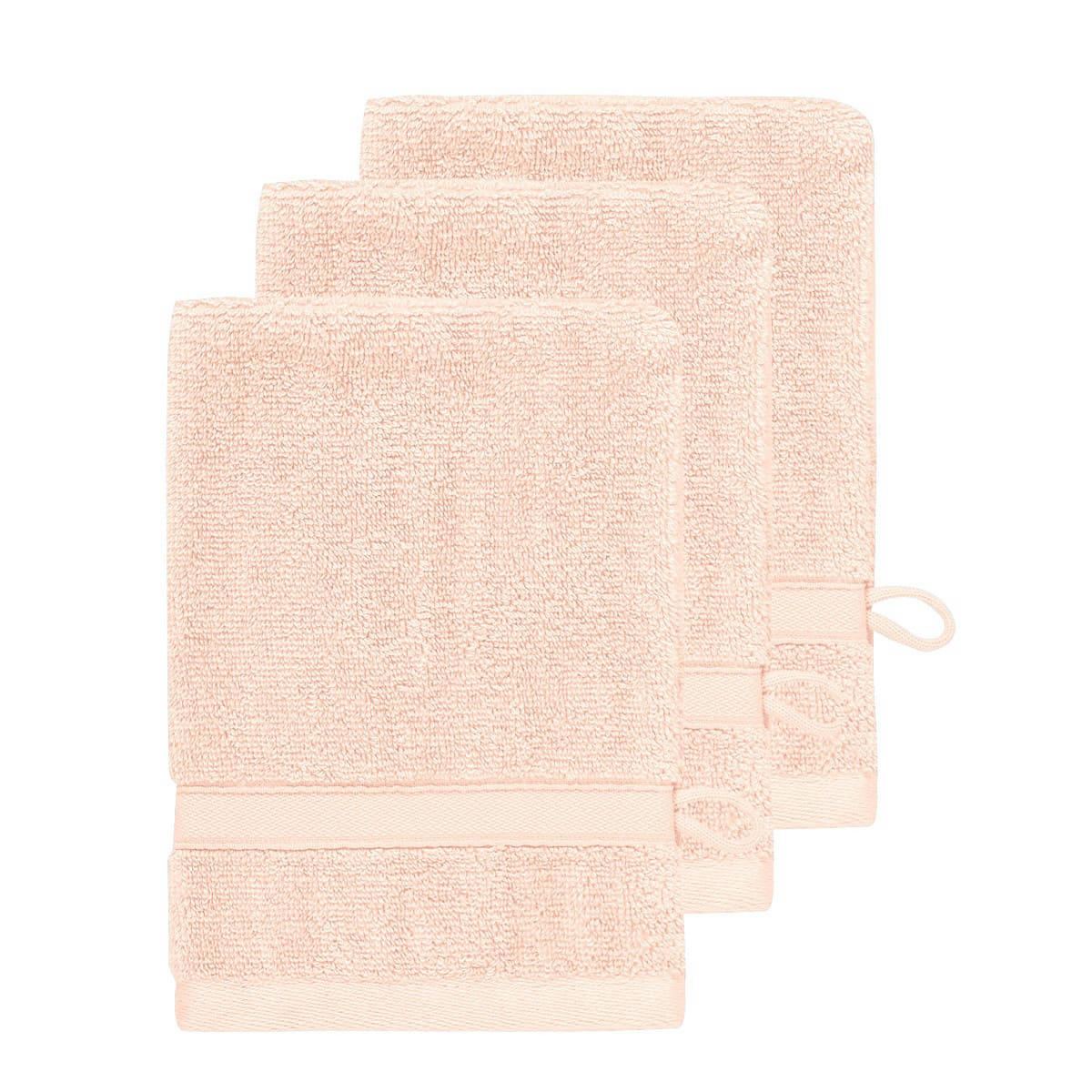 SENSILK - Lot de 3 gants de toilette 600 gr/m²  poudre 16x22 cm