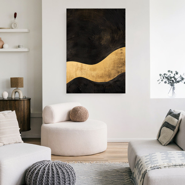Feeby Obraz na płótnie, Abstrakcja Złota Fala Glamour 40x60