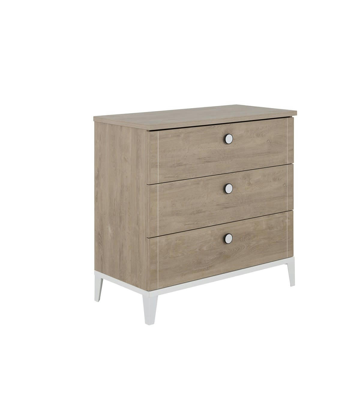 MARCEL - Commode 3 tiroirs effet chêne Bébé - 95 x H91 cm