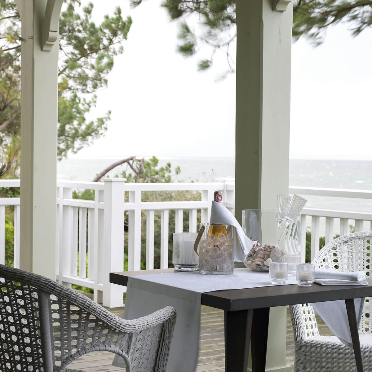 DUCHESSE - Chemin de table en coton blanc 50 x 150